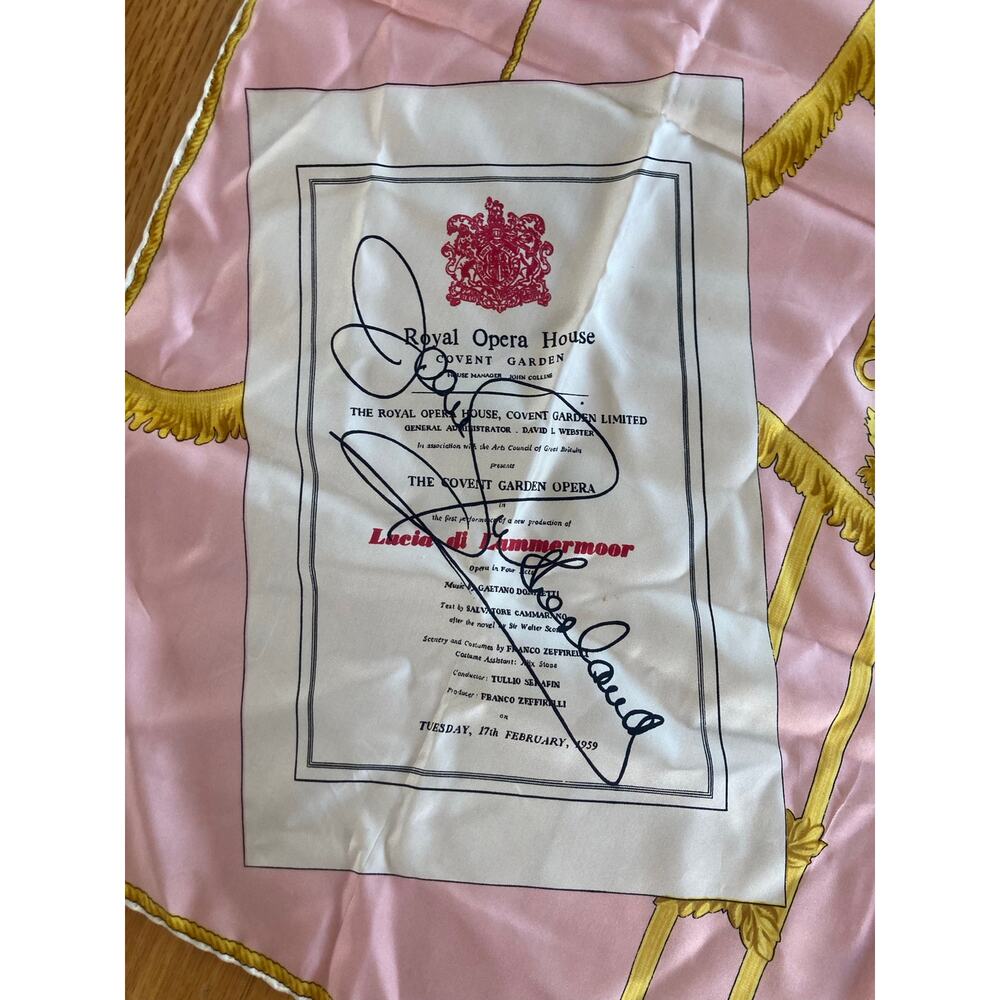 Doro Rare 1960's Hardy Amies Style Royal Opera House Italian Silk Vintage Scarf - Picture 2 of 8